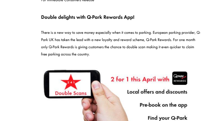 Double delights with Q-Park Rewards App! 