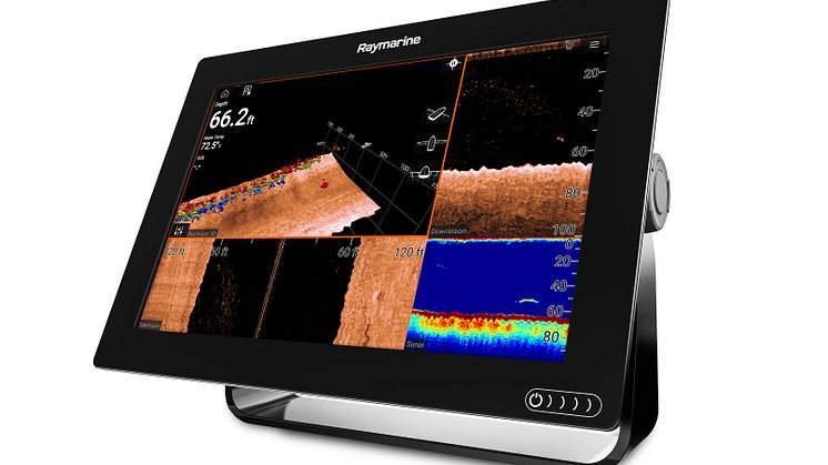 High res image - Raymarine - Lighthouse 3.2 update Axiom 12 showing tuna under bait