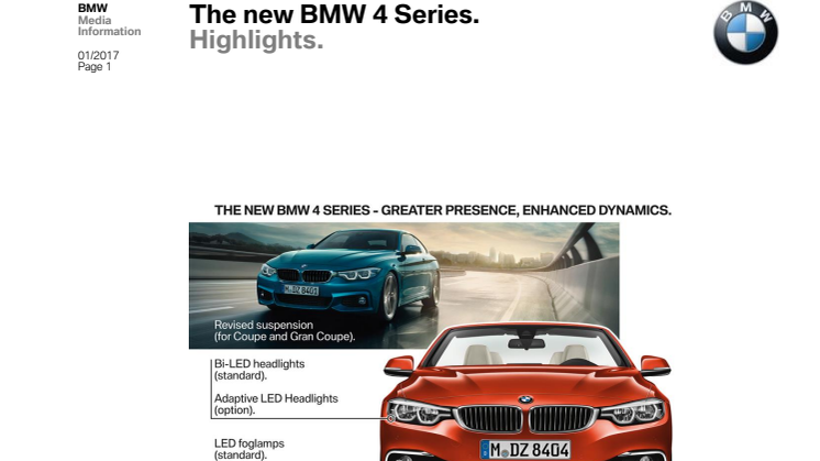 The new BMW 4 series - Highlights