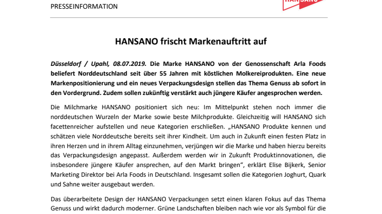 HANSANO frischt Markenauftritt auf