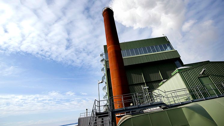 Jämtkrafts kraftvärmeverk i Lugnvik utanför Östersund. Foto: Jämtkraft