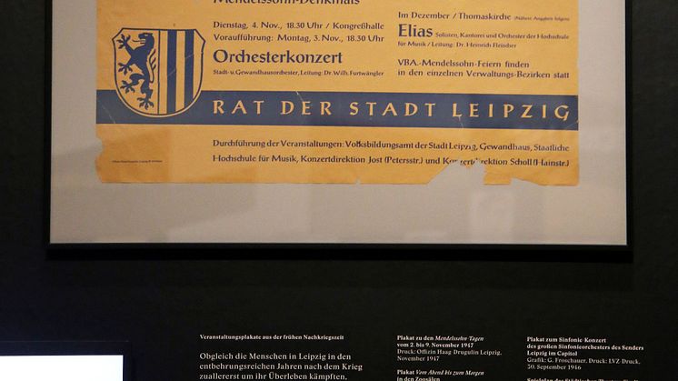 Plakat für die "Mendelssohn Tage" vom 2. bis 9. November 1947