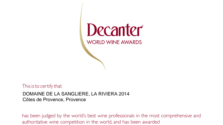 La Riviera Silver Decanter World Wine Awards