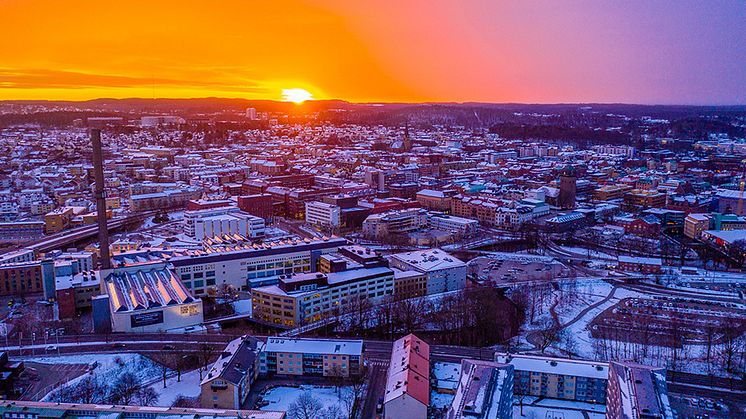 Flygbild över Borås