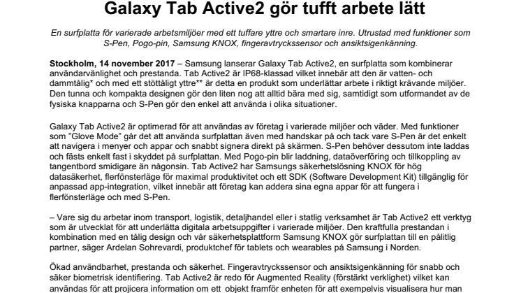   Galaxy Tab Active2 gör tufft arbete lätt