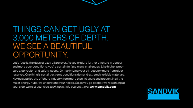 Sandvik advert from offshore oil and gas communications program 