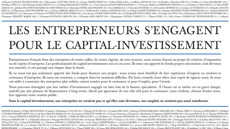 Franska entreprenörer engagerar sig mot riskkapitalbeskattning