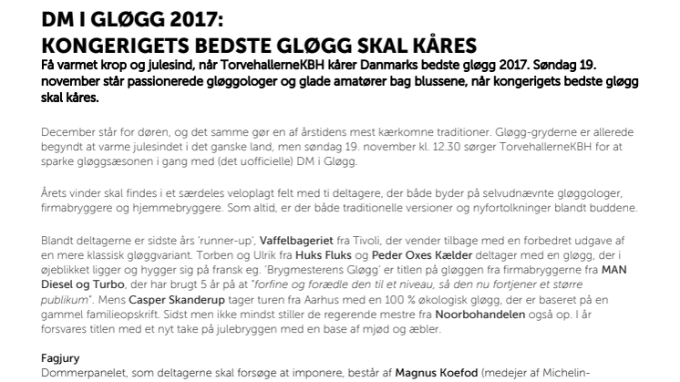 DM I GLØGG 2017: KONGERIGETS BEDSTE GLØGG SKAL KÅRES