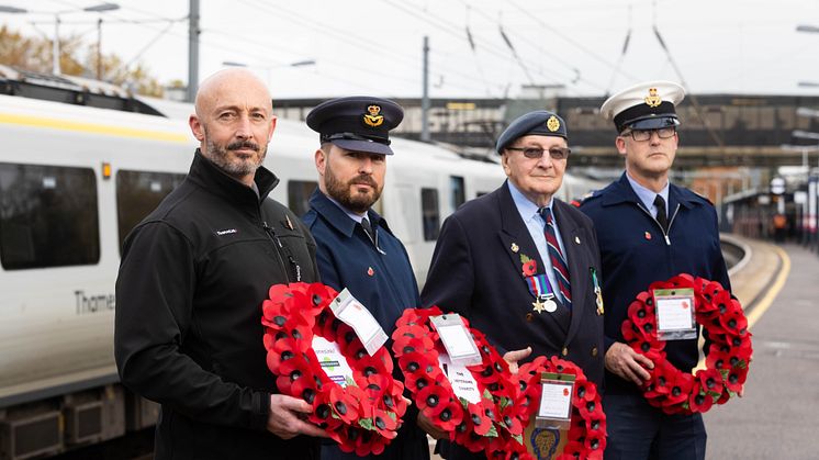 Railway and RAF personnel join together to honour military veterans
