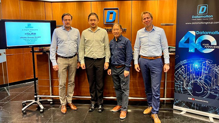  Andreas Nowottka, Managing Director xSuite, Yun-Zhen Wee, Chief Operations Officer Datamation, Alex Wee, CEO Datamation, and Matthias Lemenkühler, CEO xSuite. credits: xSuite