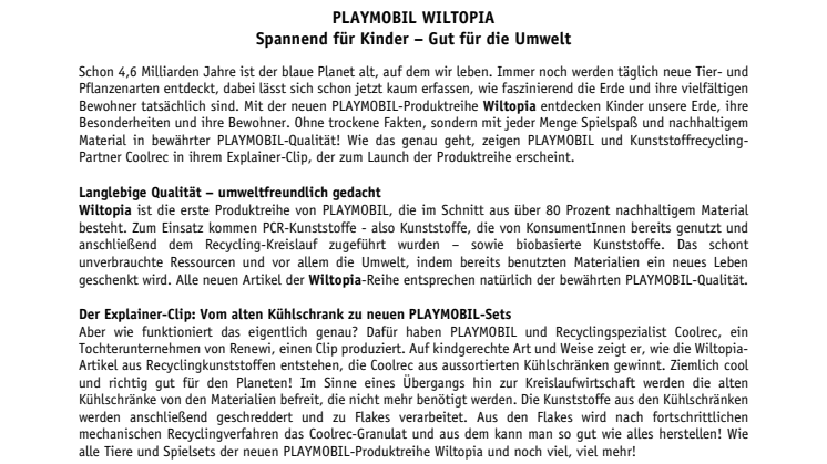 PLAYMOBIL WILTOPIA: Spannend für Kinder – Gut für die Umwelt