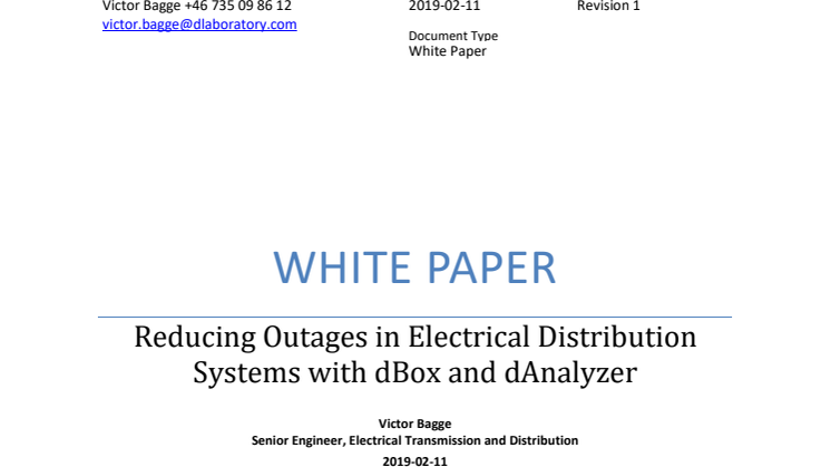 Reducing Outages in Electrical Distribution Systems