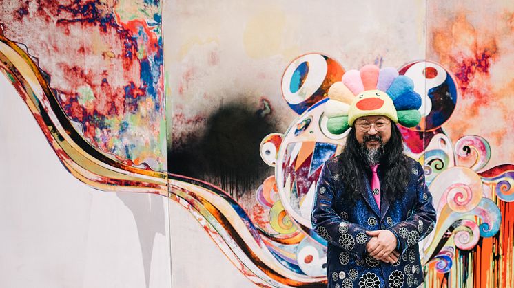 Takashi Murakami før åpningen av utstillingen "Murakami by Murakami" på Astrup Fearnley Museet. Foto: Michael Angeles 