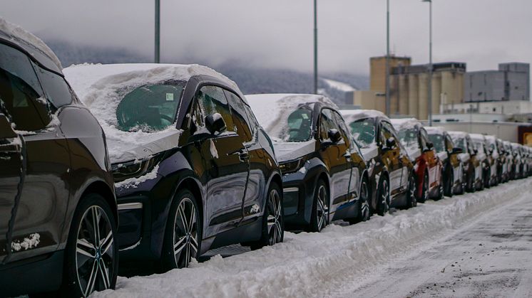 BMW i3 på kaia i Drammen