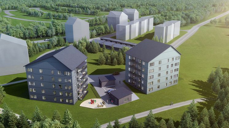 Brf Midnattssolen på Repisvaara är Riksbyggens första etapp av bostäder i den nya staden. Planerat tillträde hösten 2020.