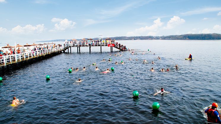 Anbaden in der Seebadeanstalt Düsternbrook am 29. März 2020