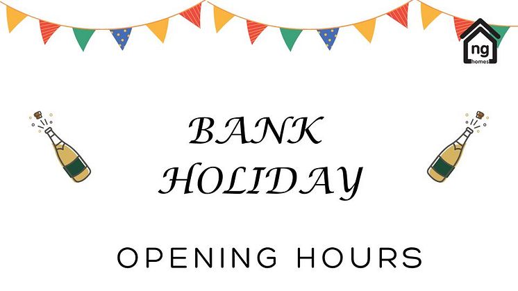 Opening hours - Coronation Bank Holiday Weekend