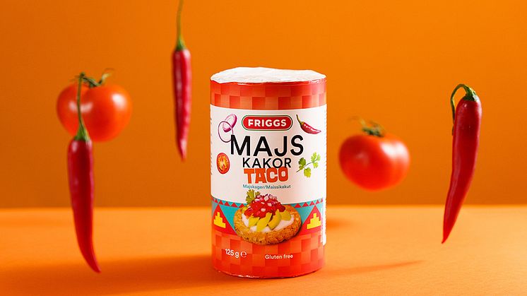 Friggs Majskaka Taco-krispig majskaka möter härlig smak av taco.