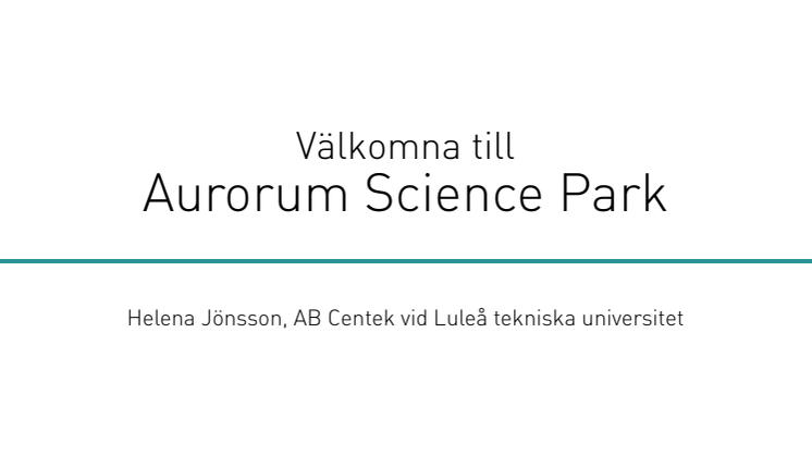 Presentation Luleå Science Park 6 mars