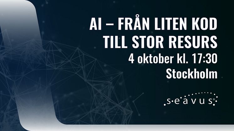 Seminarium: AI – från liten kod till stor resurs, 4 oktober kl. 17:30