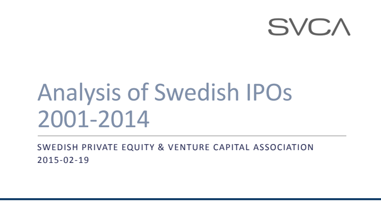 Swedish Private Equity IPOs - annual return of 8 %