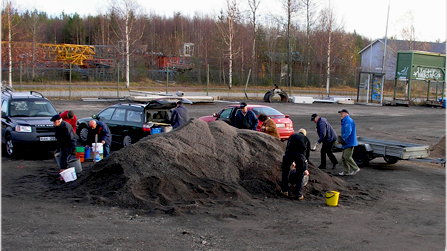 Gratis sand hämtas 13 februari