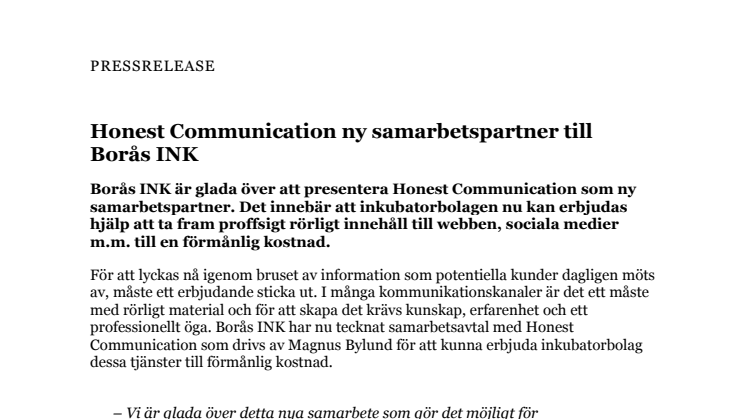 PM - Honest Communication ny samarbetspartner till Borås INK.pdf