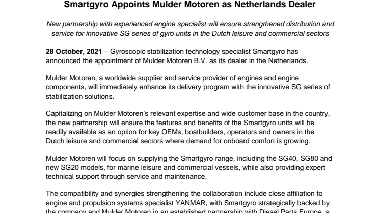 28 Oct 2021 - Smartgyro Appoints Mulder Motoren as Netherlands Dealer.pdf