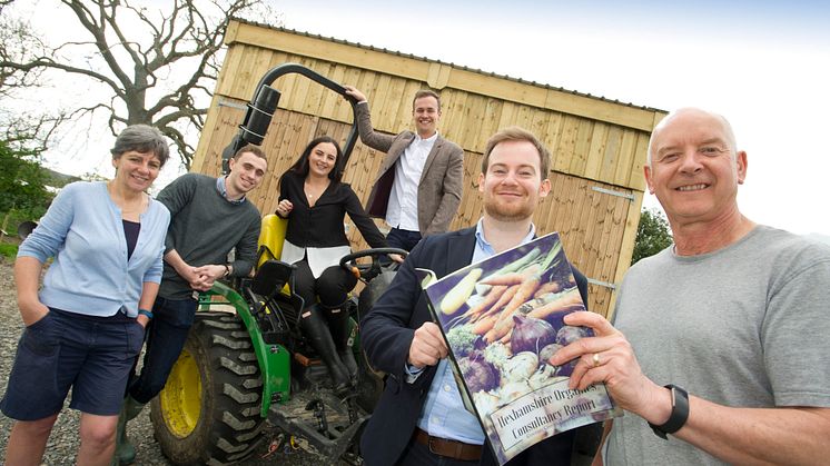 Business Clinic students with clients Hexham Organics