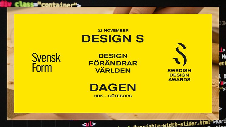 Design förändrar världen är temat när Svensk Form bjuder in till designstafett 