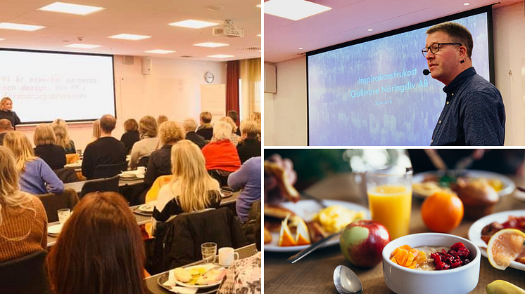 Näringslivsfrukosten är ett hybridmöte med deltagare både på plats på Grand Hotel Lapland och på distans.