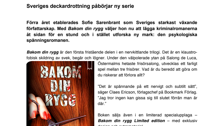 Sveriges deckardrottning påbörjar ny serie