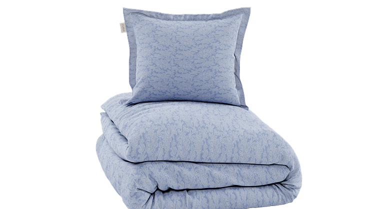 CURA Satina Duvet Cover + Pillowcase Paisley Zen blue