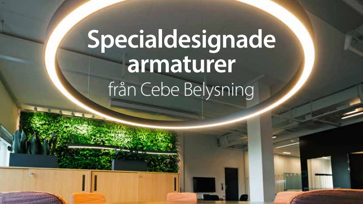 Specialdesignade armaturer från Cebe Belysning till Fastpartners nya regionkontor