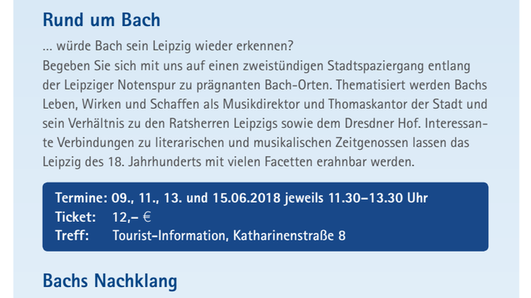 Bach-Rundgänge 2018