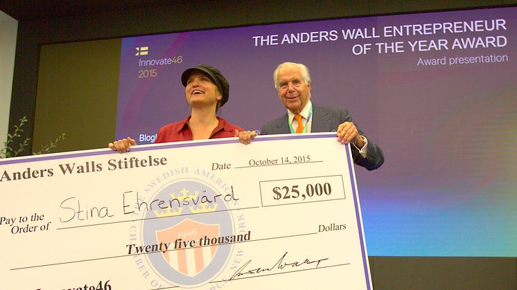 Utmärkelsen Anders Wall Entrepreneur of the Year till bolaget Yubico