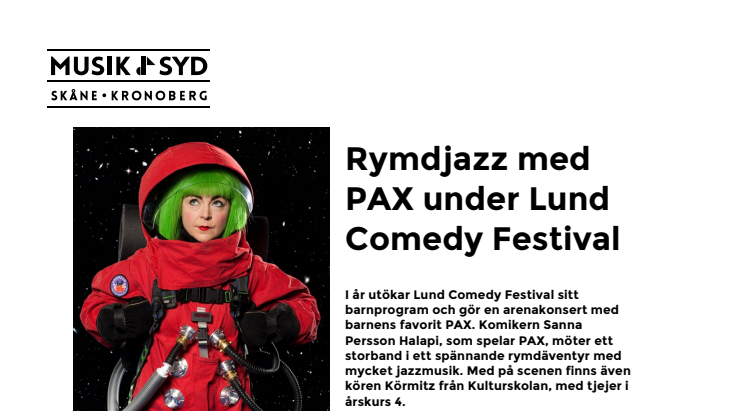 Rymdjazz med PAX under Lund Comedy Festival 