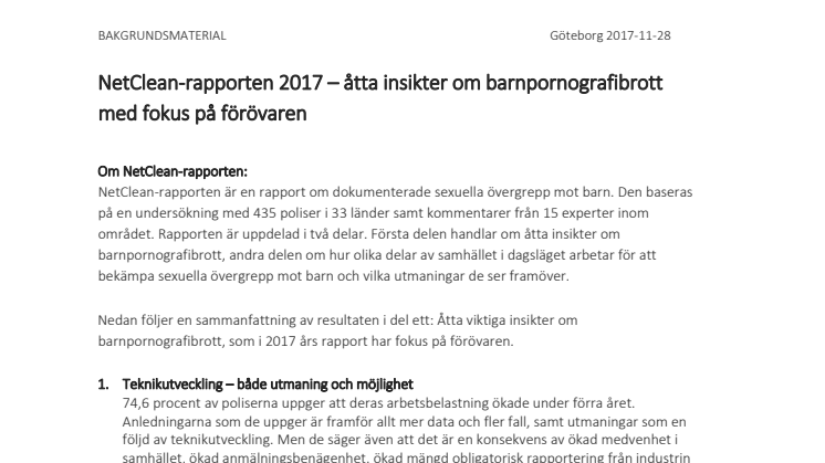 Sammanfattning av NetClean-rapporten 2017