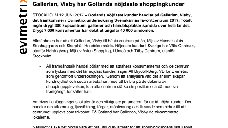 Gallerian, Visby har Gotlands nöjdaste shoppingkunder
