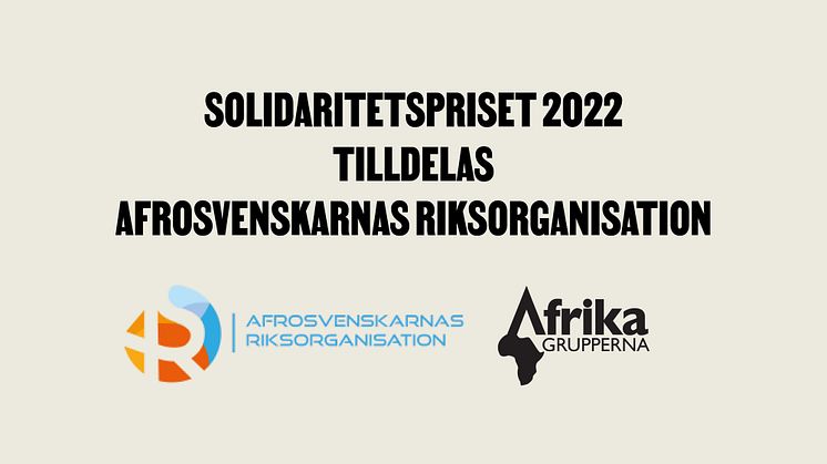 Afrikagruppernas Solidaritetspris 2022 till Afrosvenskarnas Riksorganisation 