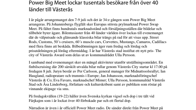 Power Big Meet lockar tusentals besökare från över 40 länder till Västerås