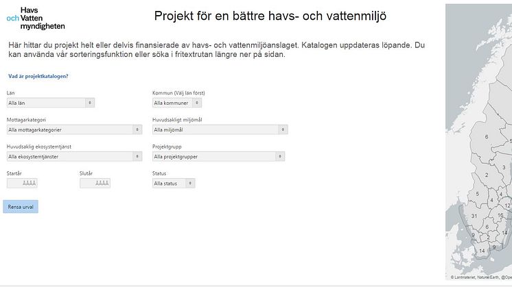 HaV-satsning: Lättare hitta miljöprojekt i hav, sjöar och vattendrag