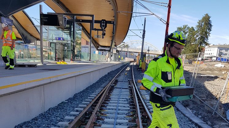 Cautus Geo instrumenterte stasjonsområdet på Ski i starten av august.