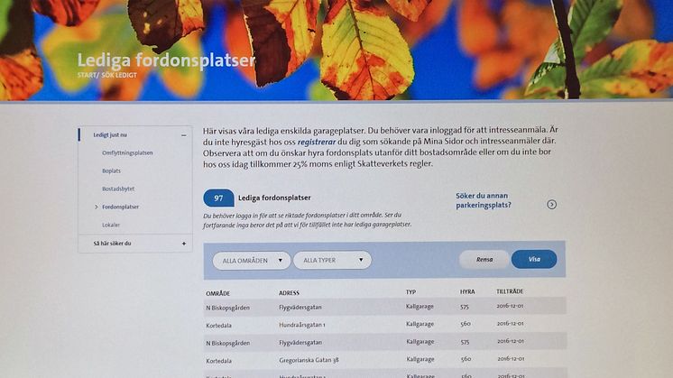 ​Bostadsbolaget lanserar digital uthyrning av fordonsplatser