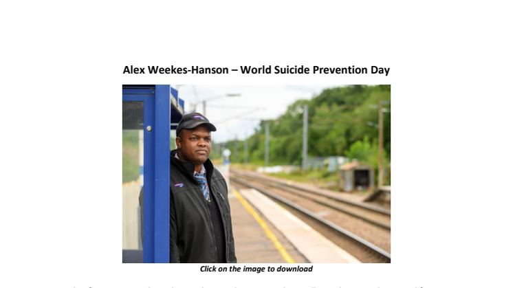 Alex Weekes-Hanson - World Suicide Prevention Day