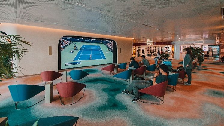 Enjoy the first TV lounge on an LED wall in Changi