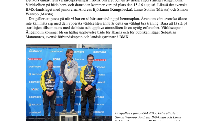 ​Svenska BMX-talanger världscuptävlar på hemmaplan