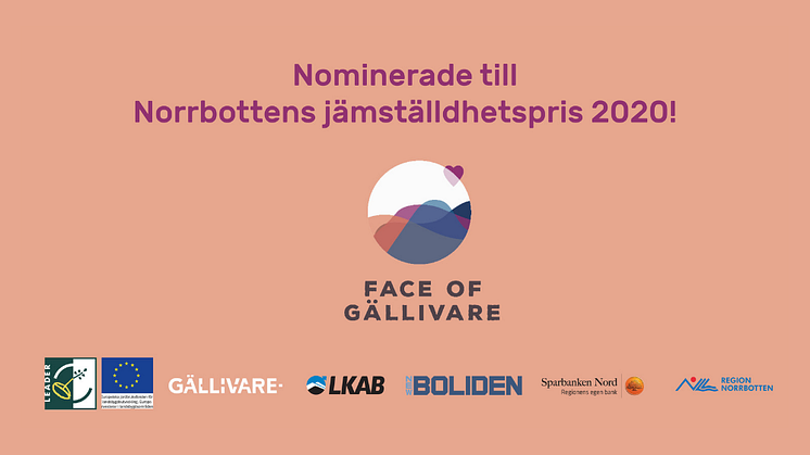 Face of Gällivare nominerade till fint jämställdhetspris