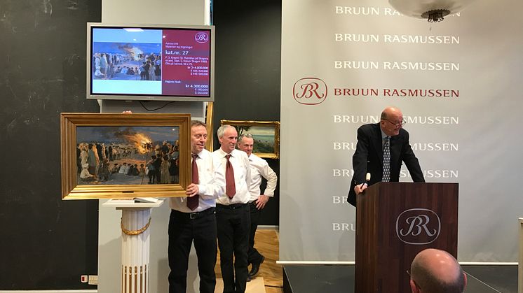 Jesper Bruun Rasmussen selling Krøyer’ study for DKK 4.3 million.