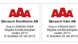 HÖGSTA KREDITBETYG, AAA, FÖR HELA QBRANCH-KONCERNEN